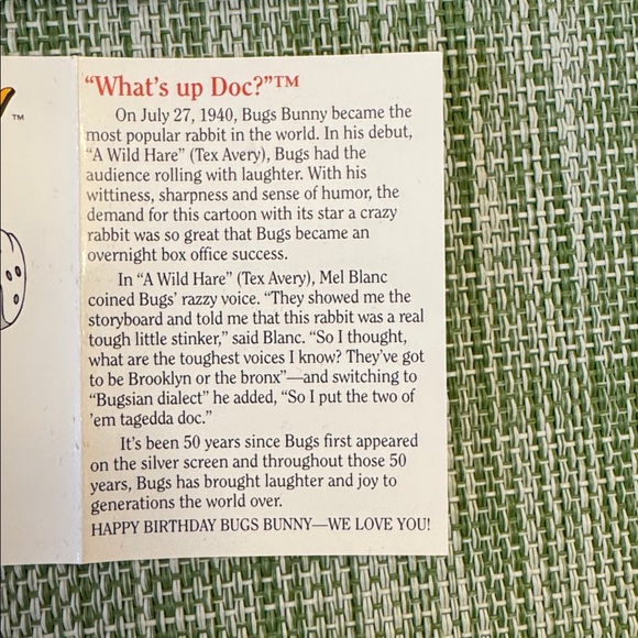 BUGS BUNNY PURE SILVER 50th BIRTHDAY COIN.
Commemorative Coin. 1990
New in Box - Picture 8 of 11